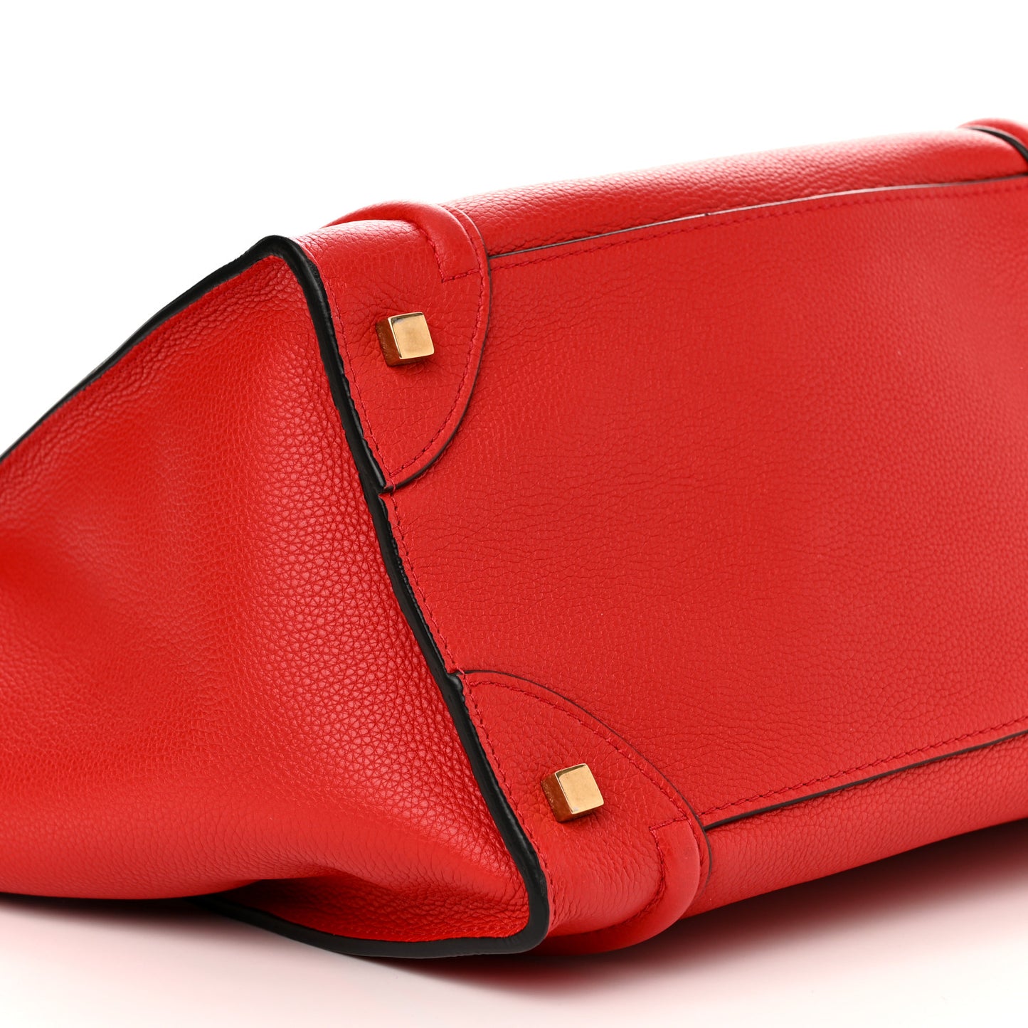 Drummed Calfskin Mini Luggage Coquelicot