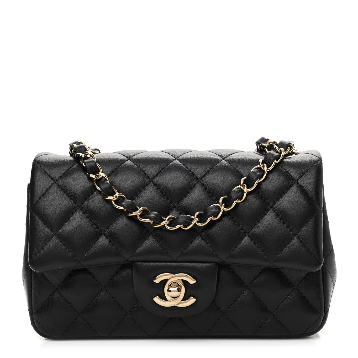 Chanel Lambskin Quilted Mini Rectangular Flap Black 1 of 11