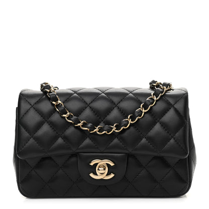 Chanel Lambskin Quilted Mini Rectangular Flap Black 1 of 11
