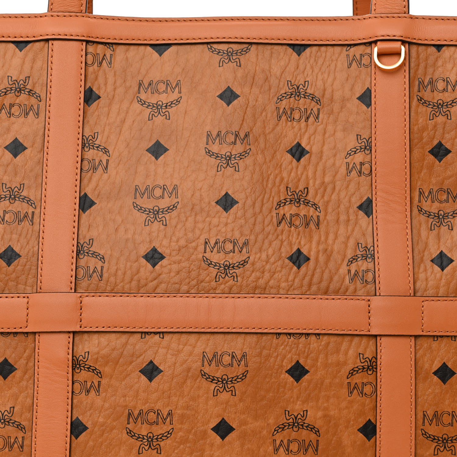MCM Visetos Medium Delmy Shopper Tote Brown 8 of 10