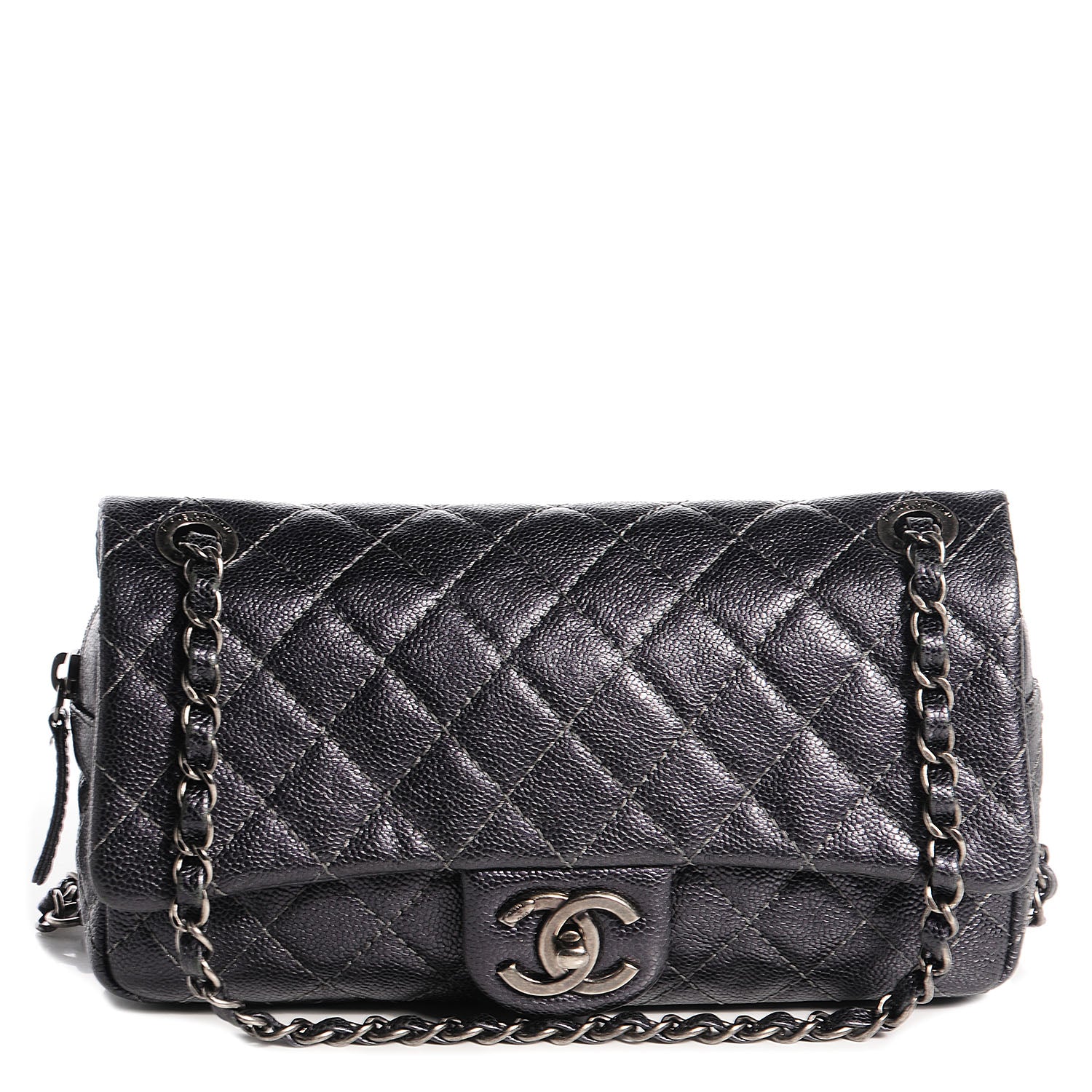 Chanel Iridescent Caviar Medium Chic Flap Dark Grey 1 of 8