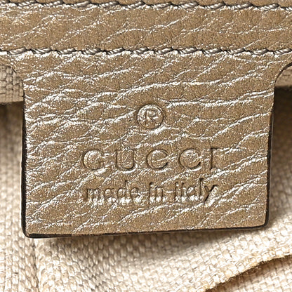 Gucci Metallic Pebbled Calfskin Medium Soho Chain Shoulder Bag Golden Beige 6 of 10