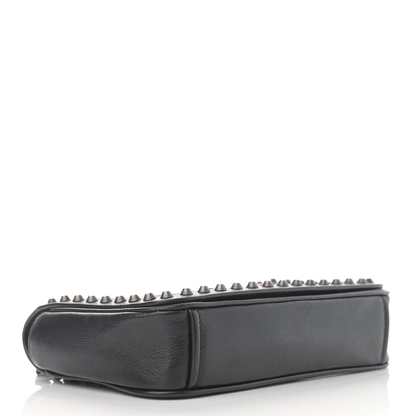 Glace Calfskin Studded Crossbody Fuoco Black
