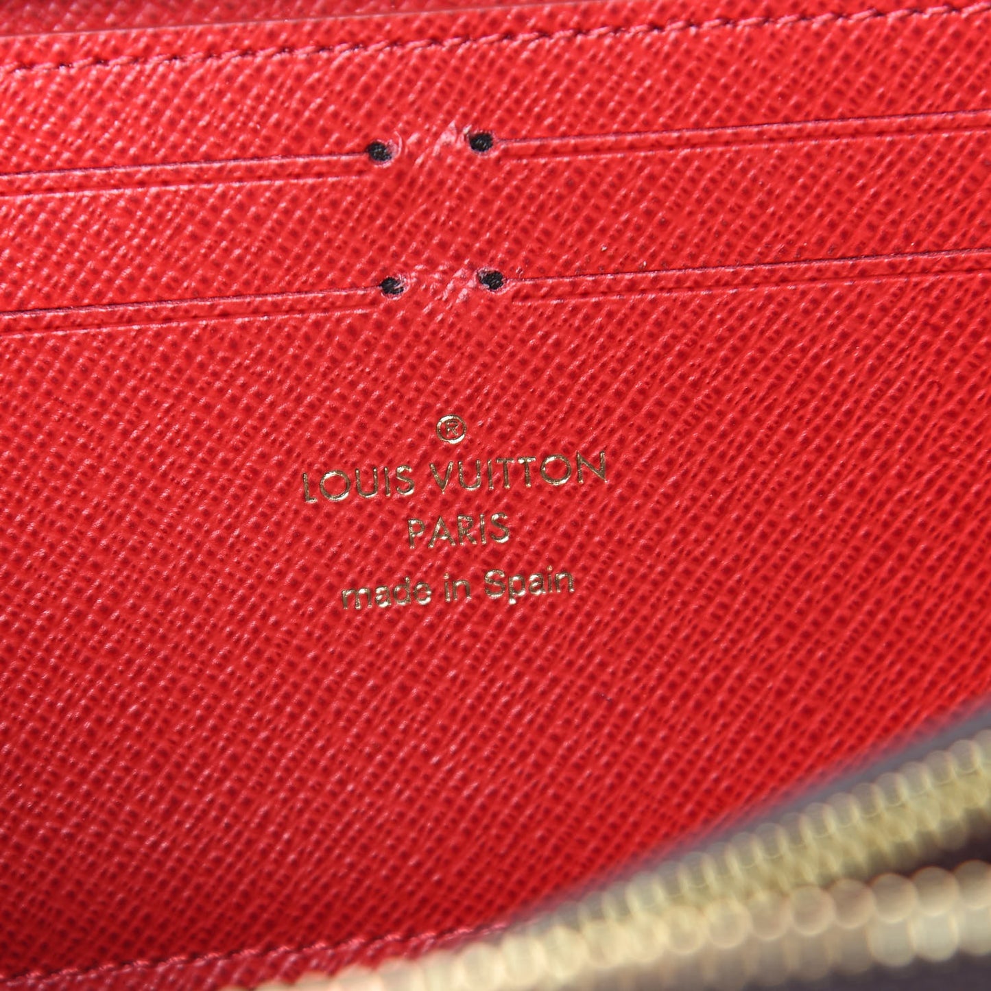 Damier Ebene Clemence Wallet Cherry
