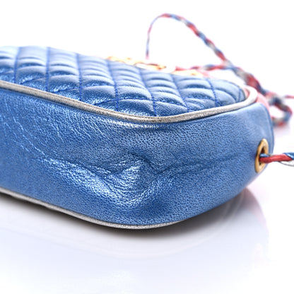 Gucci Laminated Nappa Trapuntata Mini Zumi Dome Shoulder Bag Rosso Marine Argento 9 of 10
