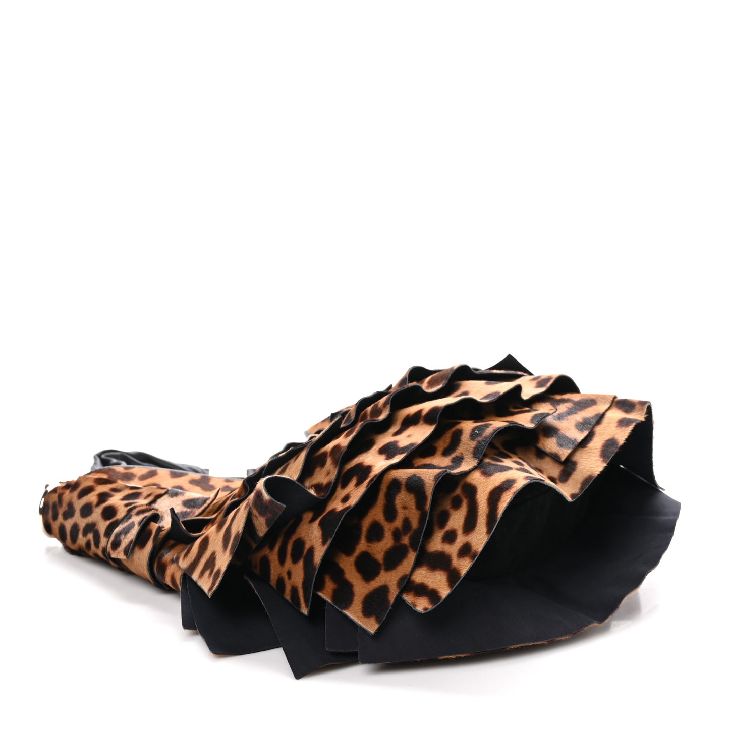 Pony Hair Suede Ruffle Saint Tropez Black