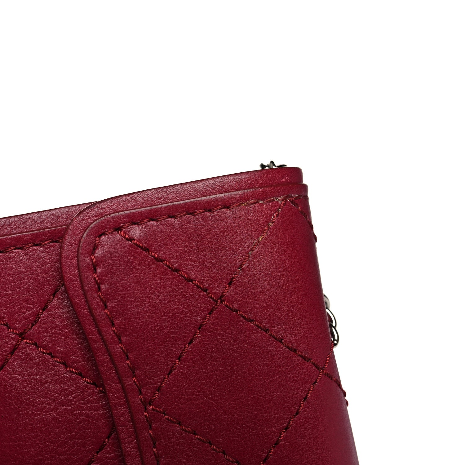Chanel Calfskin Stitched Clutch Flap Red 11 of 13