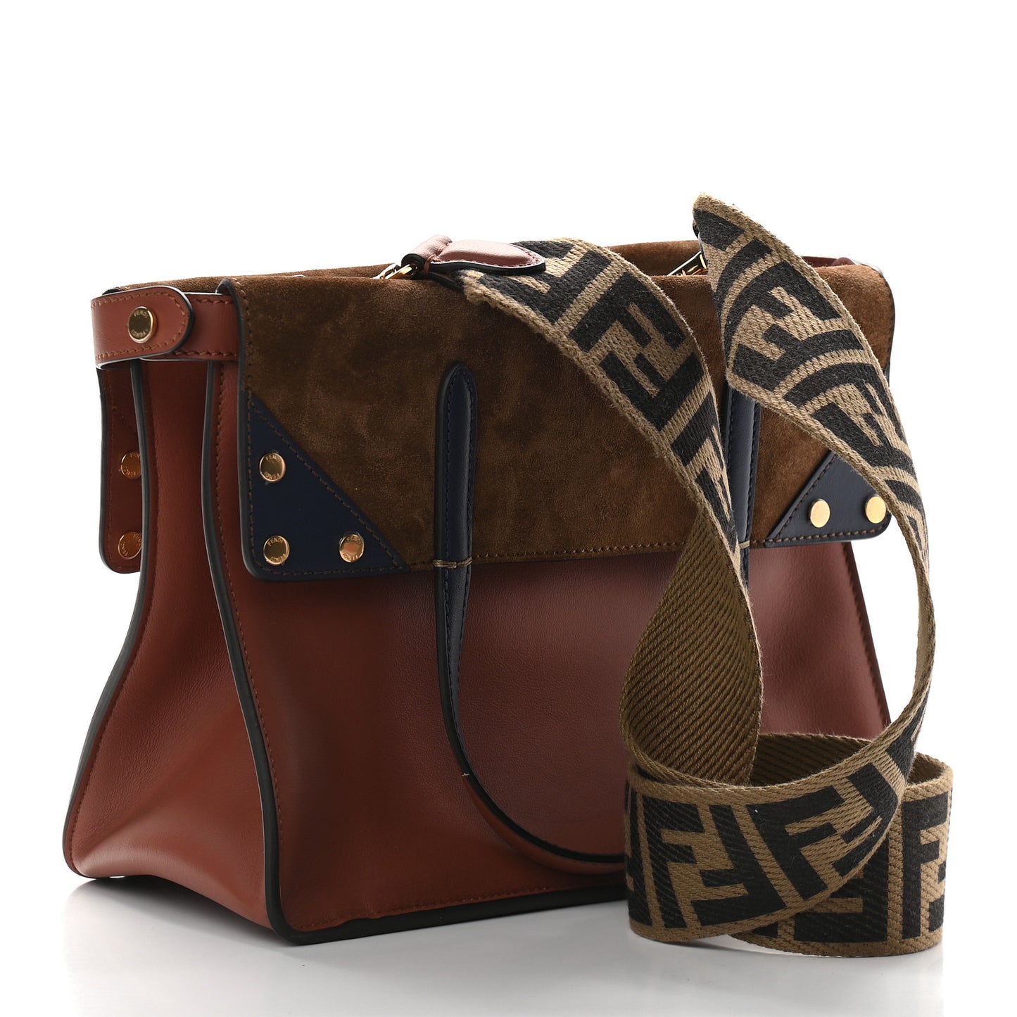 Vitello Grace Suede Flip Tote Rust Marrone