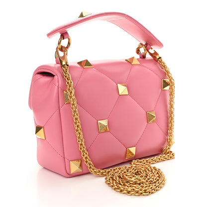 Valentino Garavani Nappa Medium Roman Stud Shoulder Bag Flamingo Pink 3 of 9