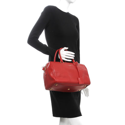 Saint Laurent Calfskin Classic Duffle 6 Red 3 of 8