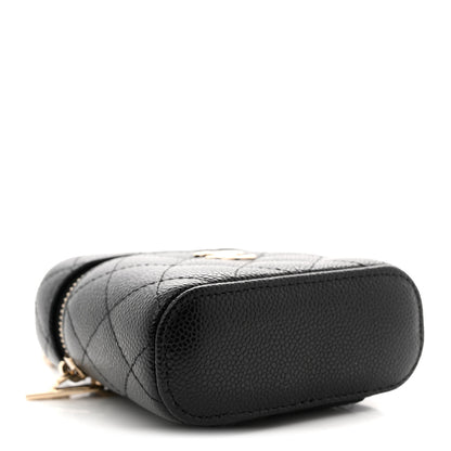 Chanel Caviar Quilted Top Handle Mini Vanity Case With Chain Black 4 of 11