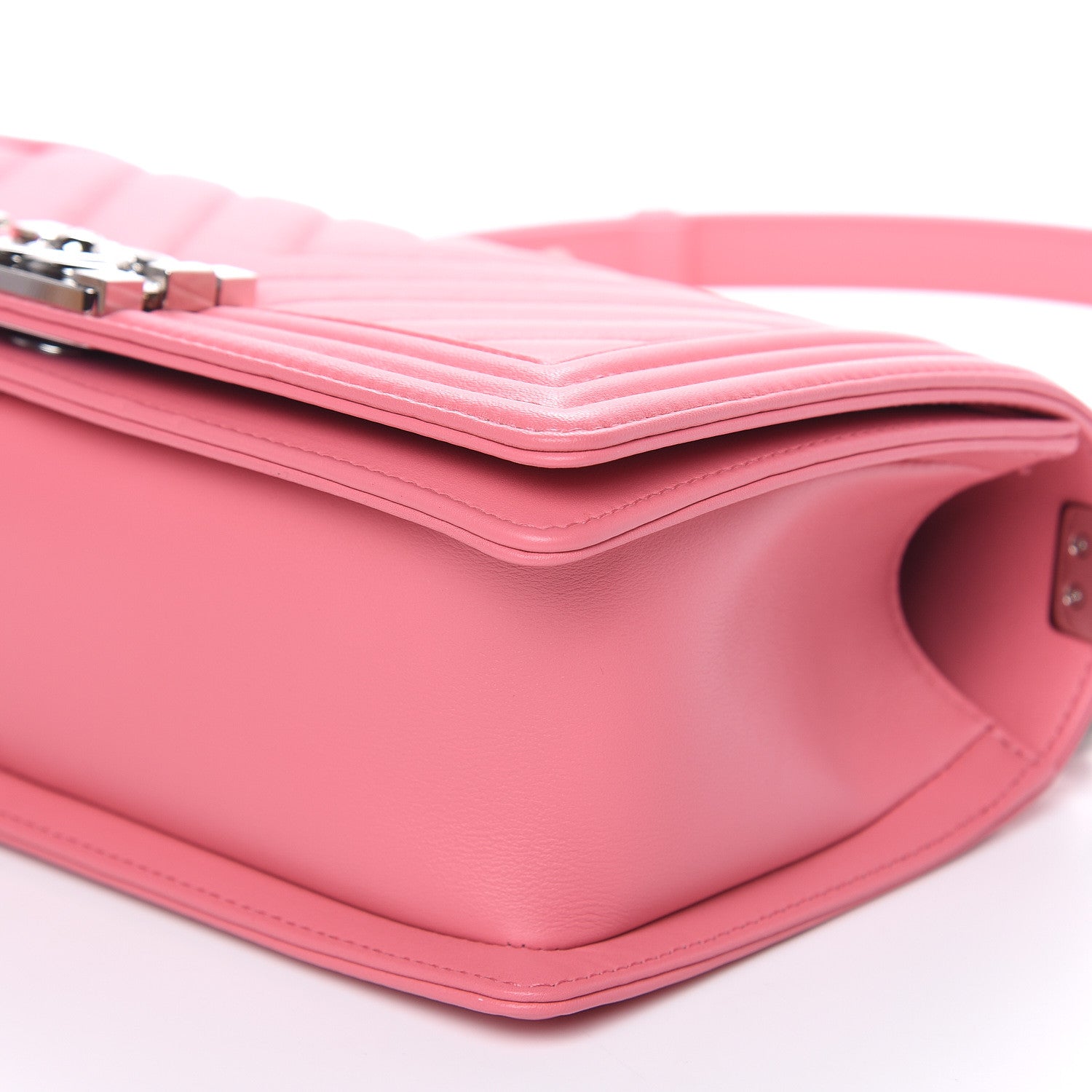 Chanel Calfskin Chevron Quilted Medium Boy Flap Pink 9 of 11