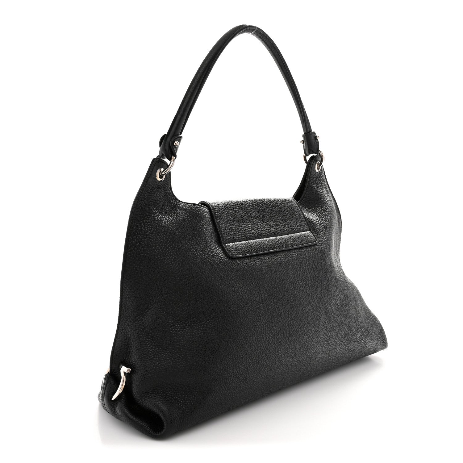 Salvatore Ferragamo Calfskin Fanisa Gancini Large Hobo Black 3 of 12