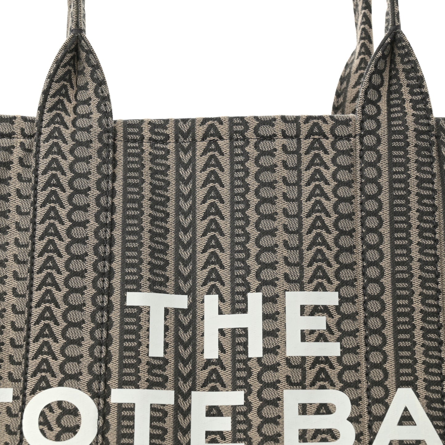 Cotton Jacquard Monogram Large The Traveler Tote Bag Beige Multicolor