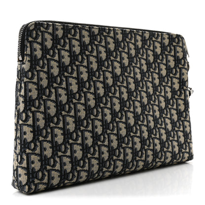 Christian Dior Oblique A4 Zipped Pouch Beige Black 3 of 7