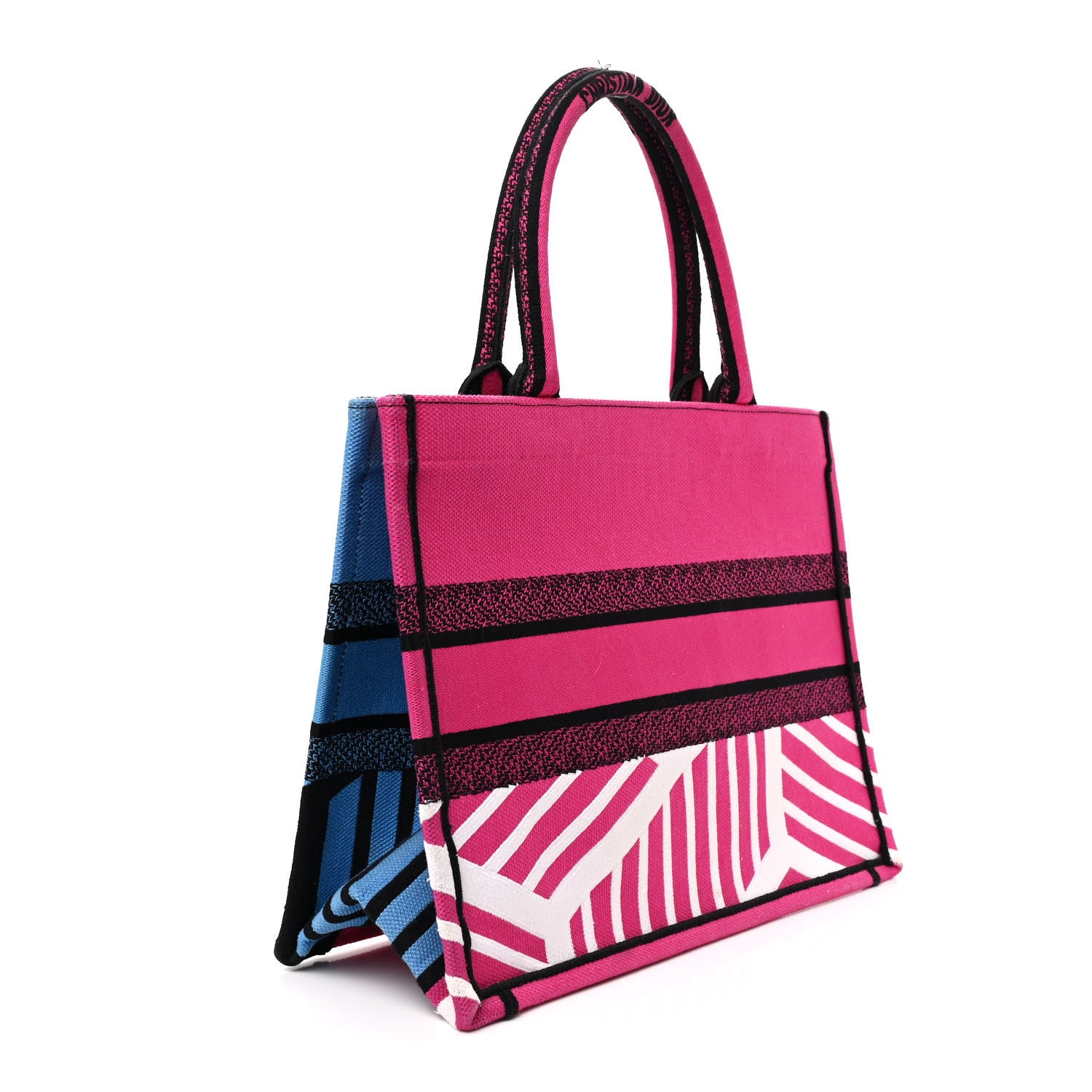 Christian Dior Canvas Embroidered Medium Jungle Pop Book Tote Fuchsia Multicolor 3 of 13