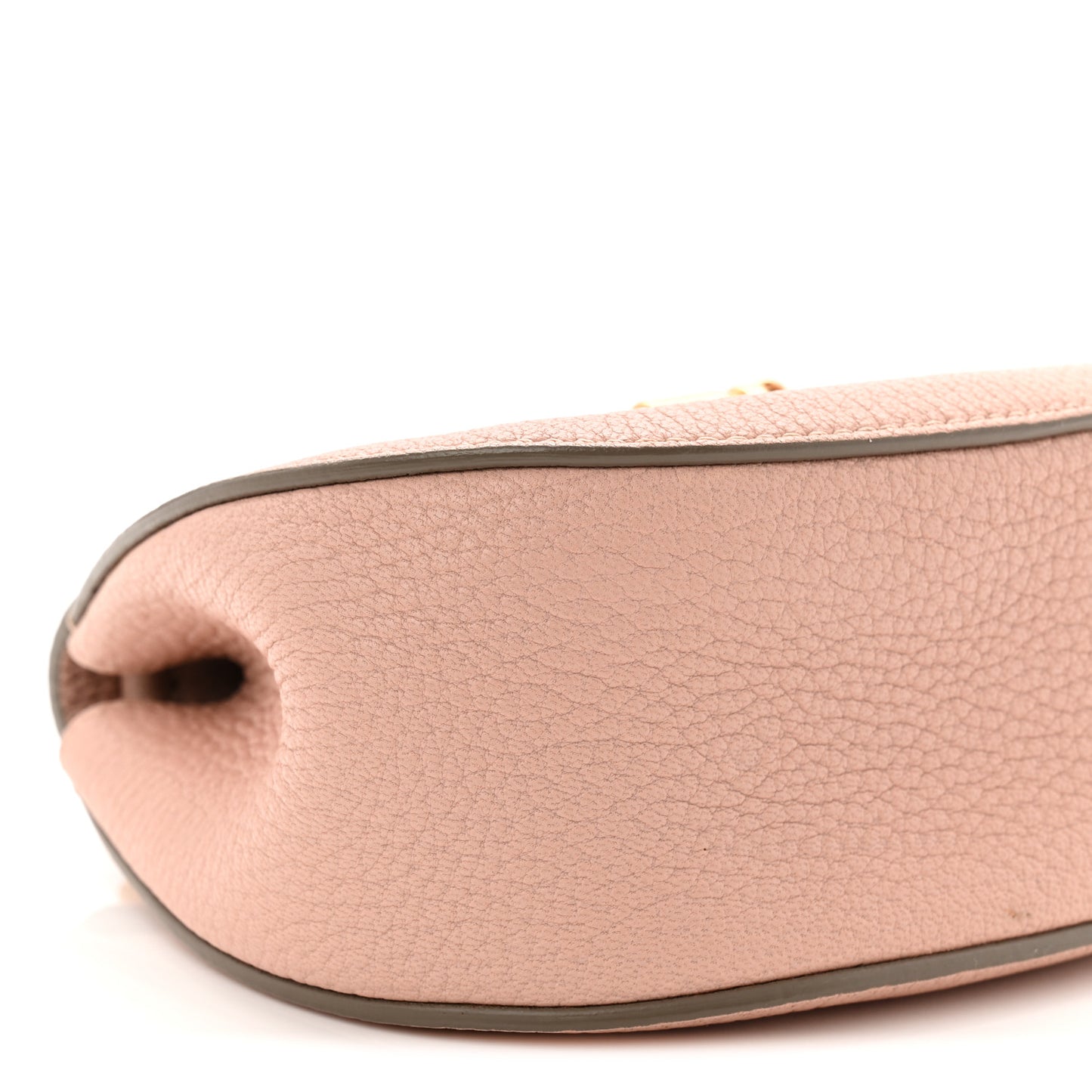 Grained Lambskin Nano Drew Shoulder Bag Cement Pink