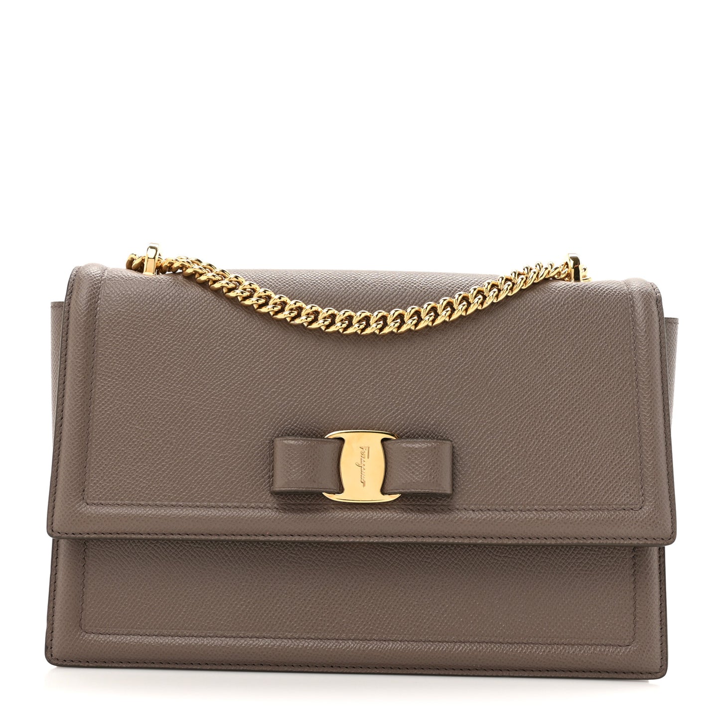 Printed Calfskin Ginny Shoulder Bag Grey