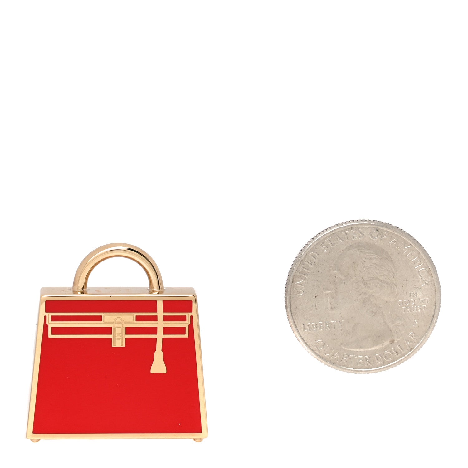 Hermes Lacquered Kelly Curiosite Charm Rouge H 3 of 6