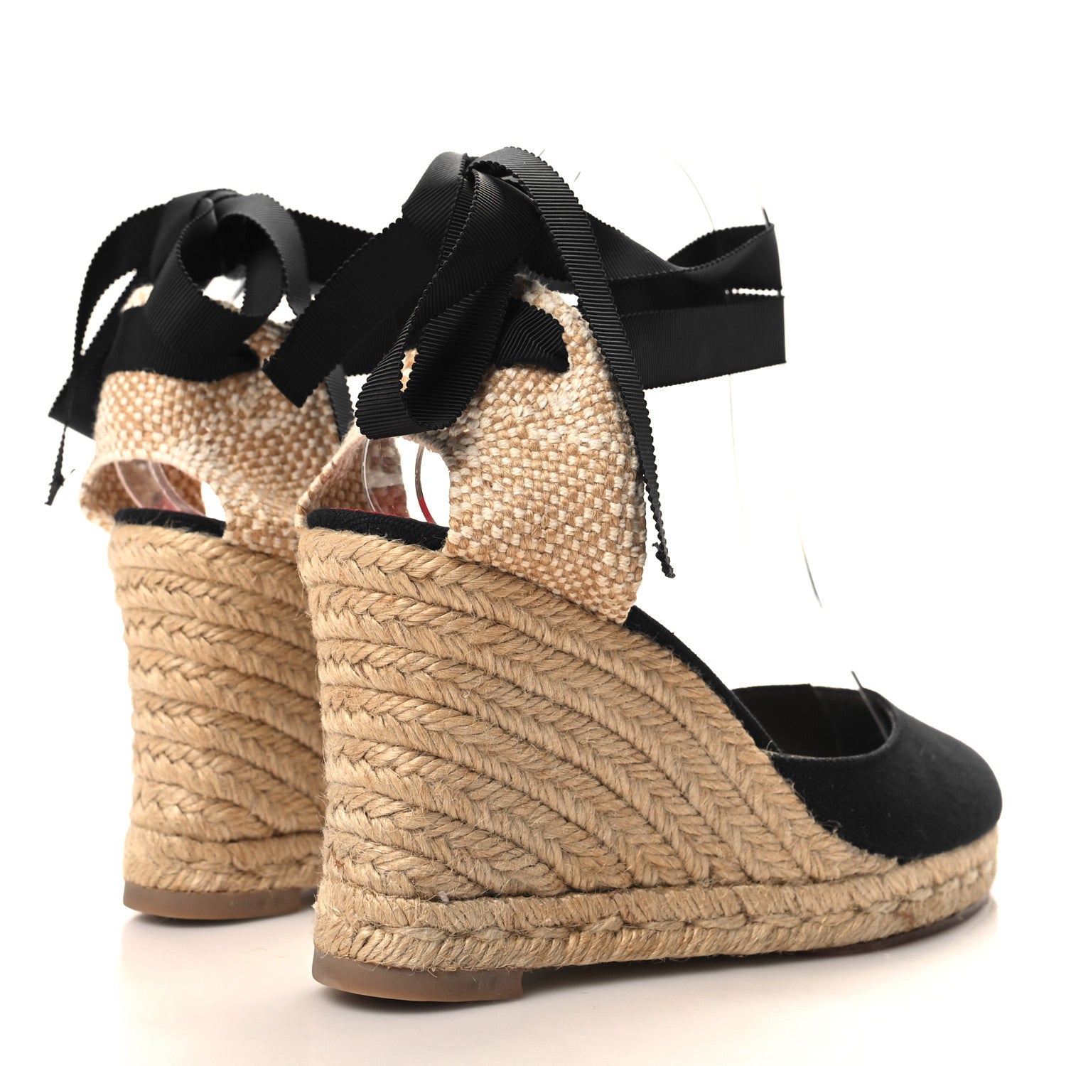 Christian Louboutin Canvas Brigitte Wedge Espadrille 39 Black 4 of 7