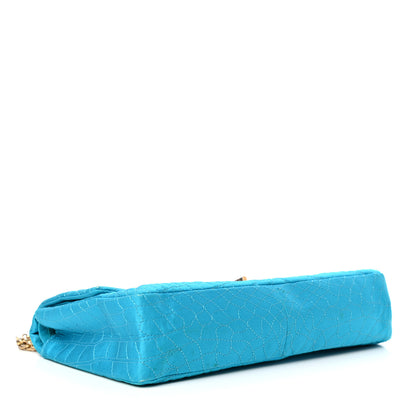 Chanel Satin Coco's Croc 2.55 Reissue 225 Flap Turquoise 4 of 11