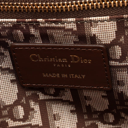 Christian Dior Woven Raffia Floral Embellished Small Book Tote Natural 9 of 12