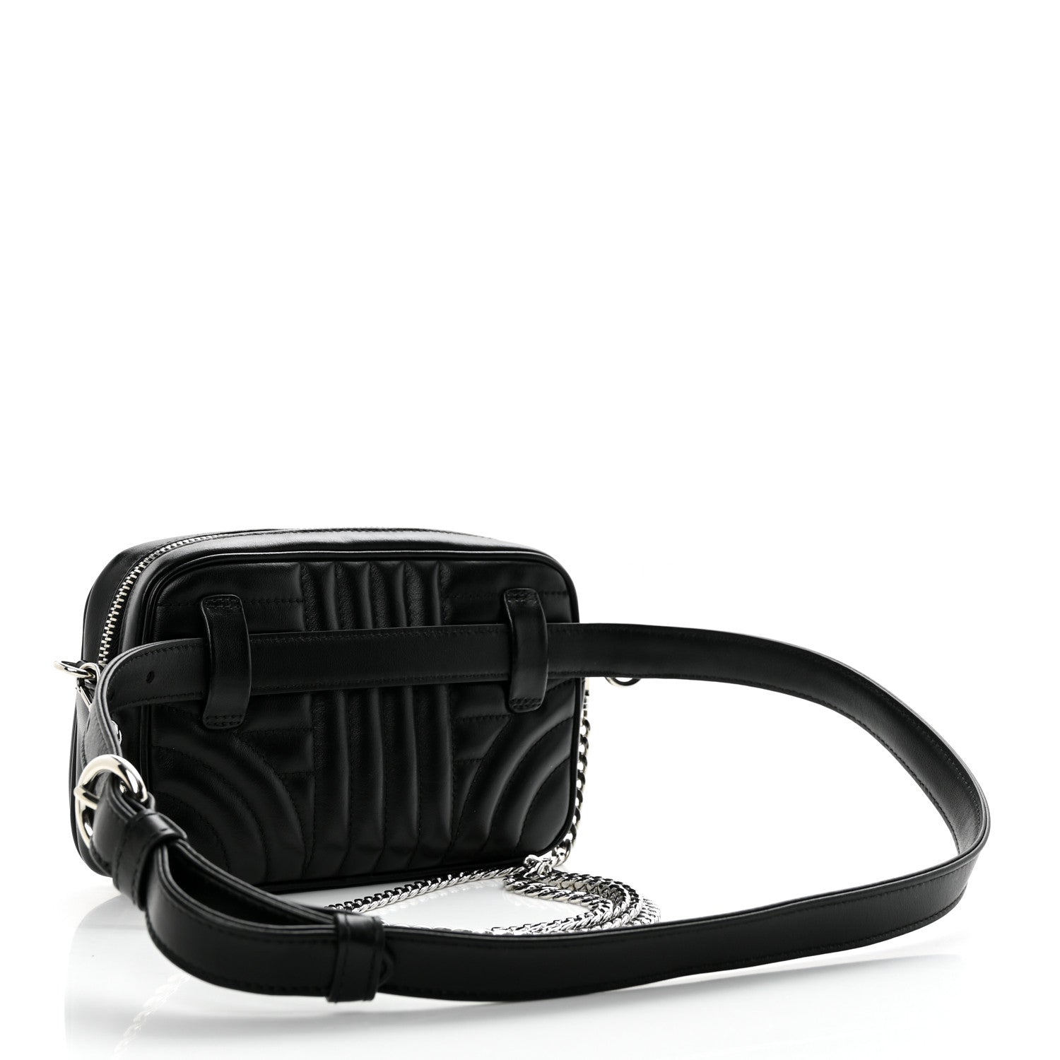 Prada Soft Calfskin Impunture Diagramme Belt Bag Black 2 of 9