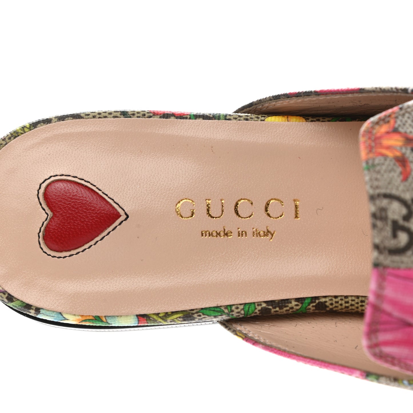 GG Supreme Monogram Flora Womens Princetown Slippers 36 Beige Ebony Multicolor Rosso