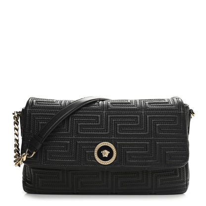 Versace Calfskin Icon Quilted Flap Black 1 of 12