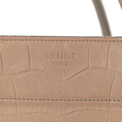 Celine Crocodile Embossed Nubuck Medium Phantom Luggage Beige 23 of 25