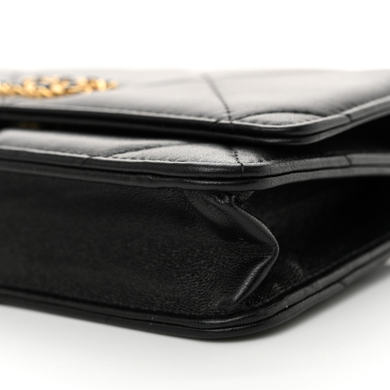 Chanel Lambskin Quilted Chanel 19 Wallet On Chain WOC Black 11 of 13