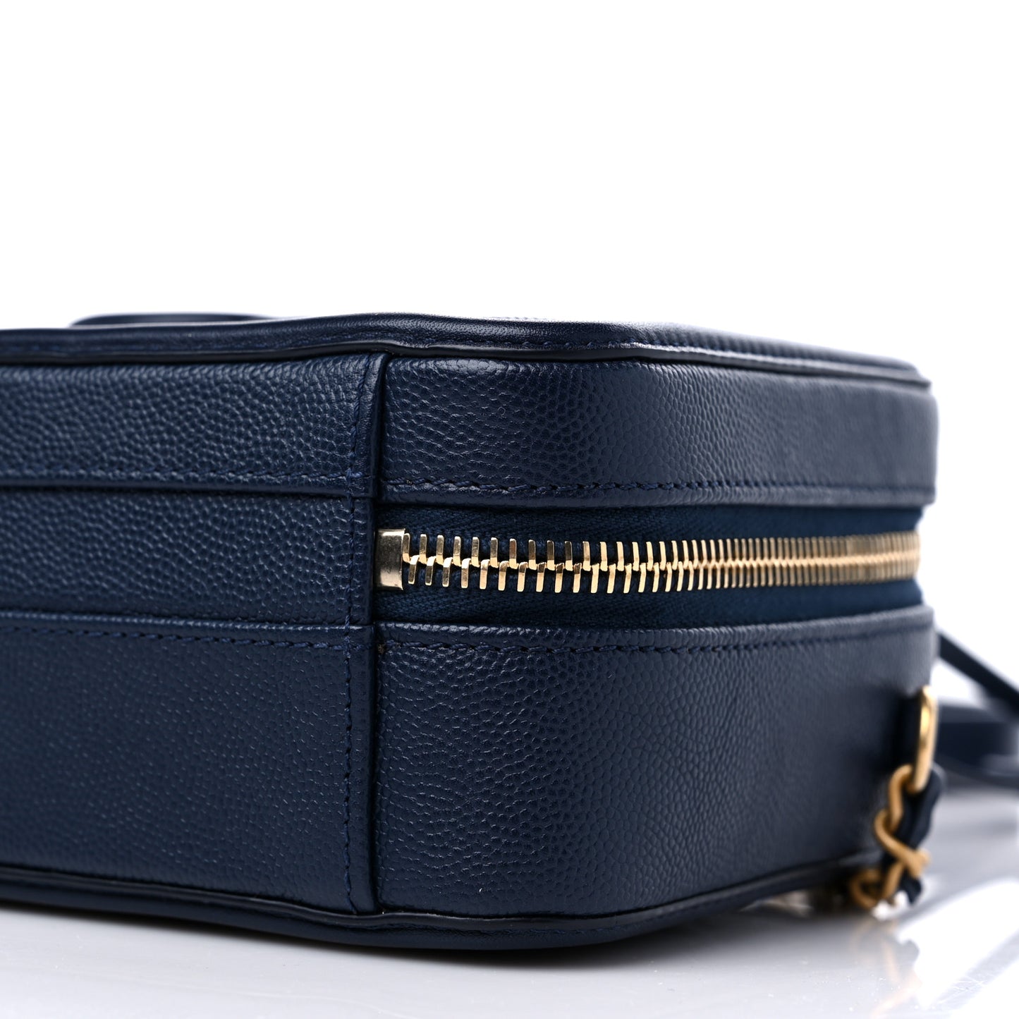 Caviar Quilted Small CC Filigree Vanity Case Navy