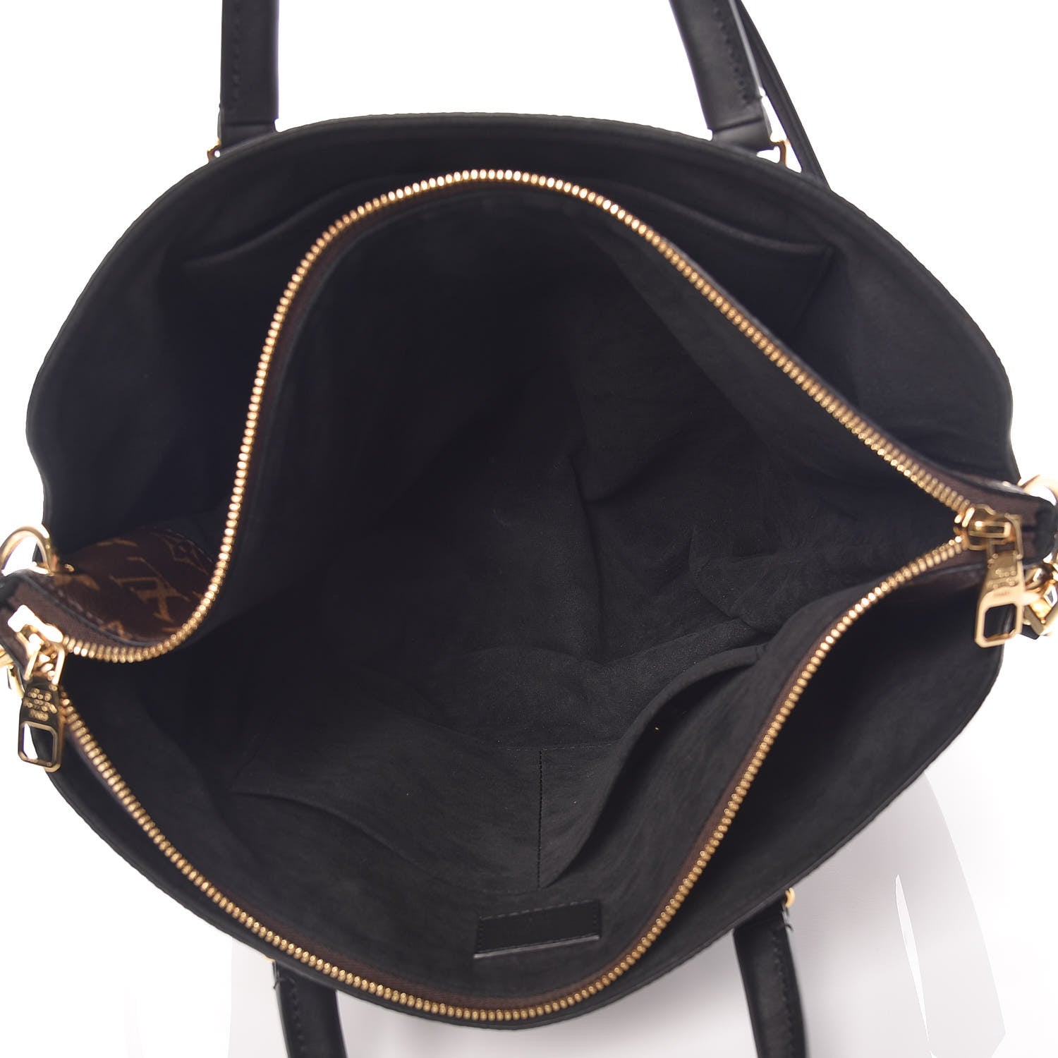 Louis Vuitton Monogram Flower Zipped Tote MM Black 8 of 11