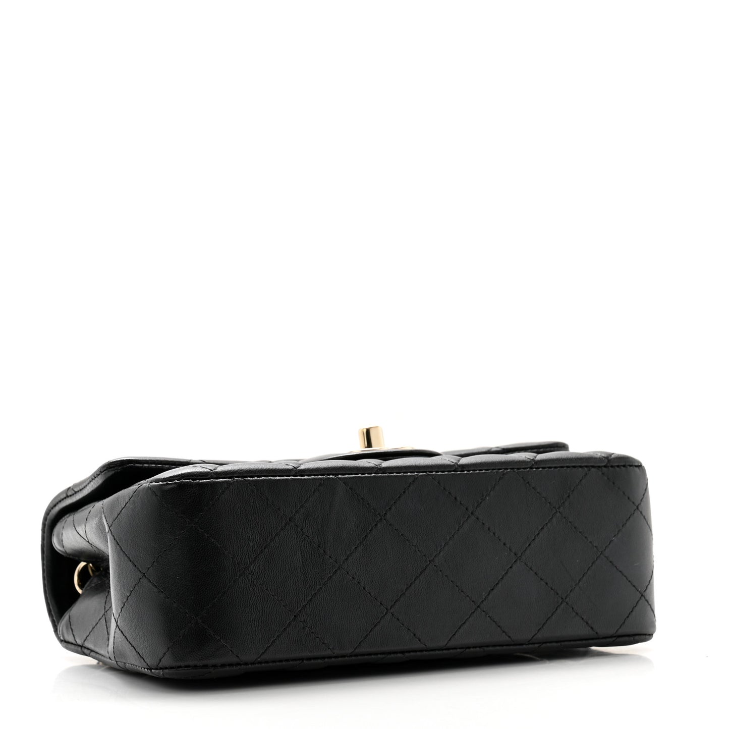 Lambskin Quilted Mini Rectangular Flap Black
