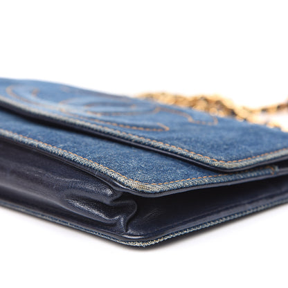 Chanel Denim Timeless CC Wallet on Chain WOC Blue 10 of 12