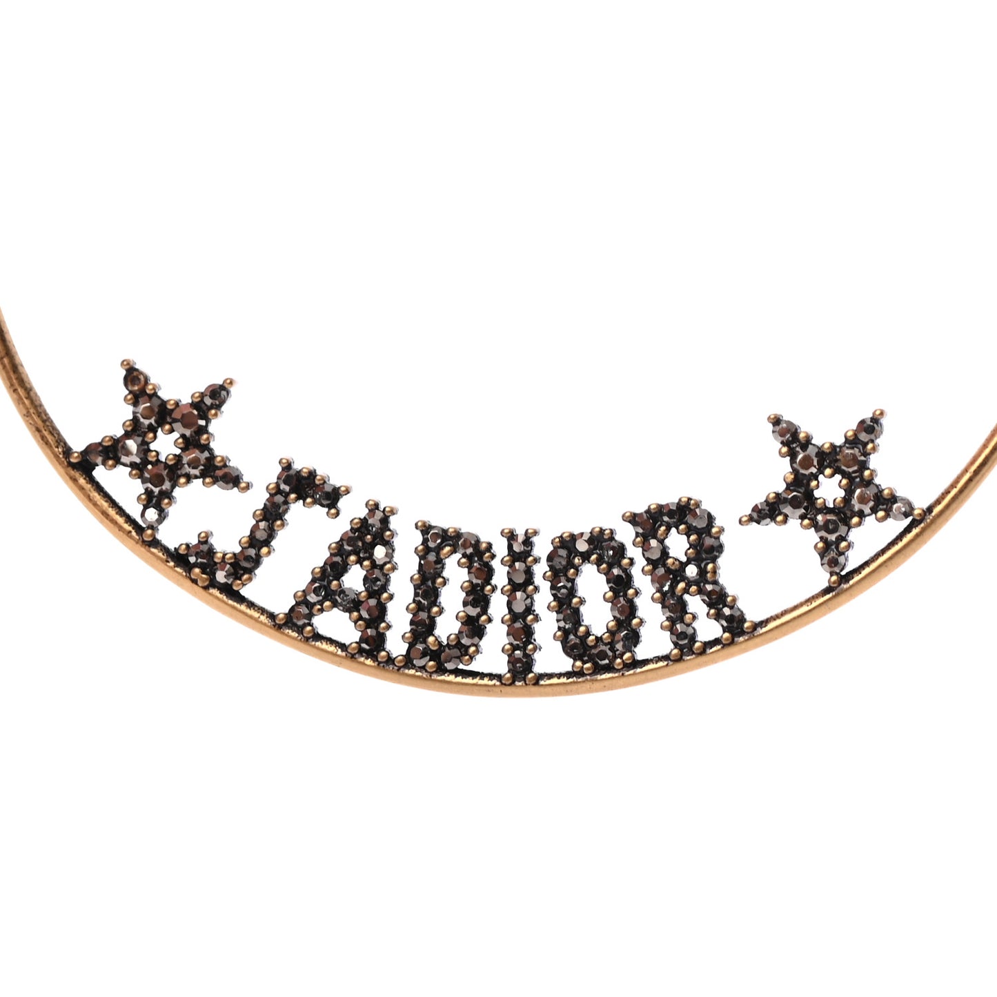 Metal Crystal J'Adior Hoop Earrings Aged Gold