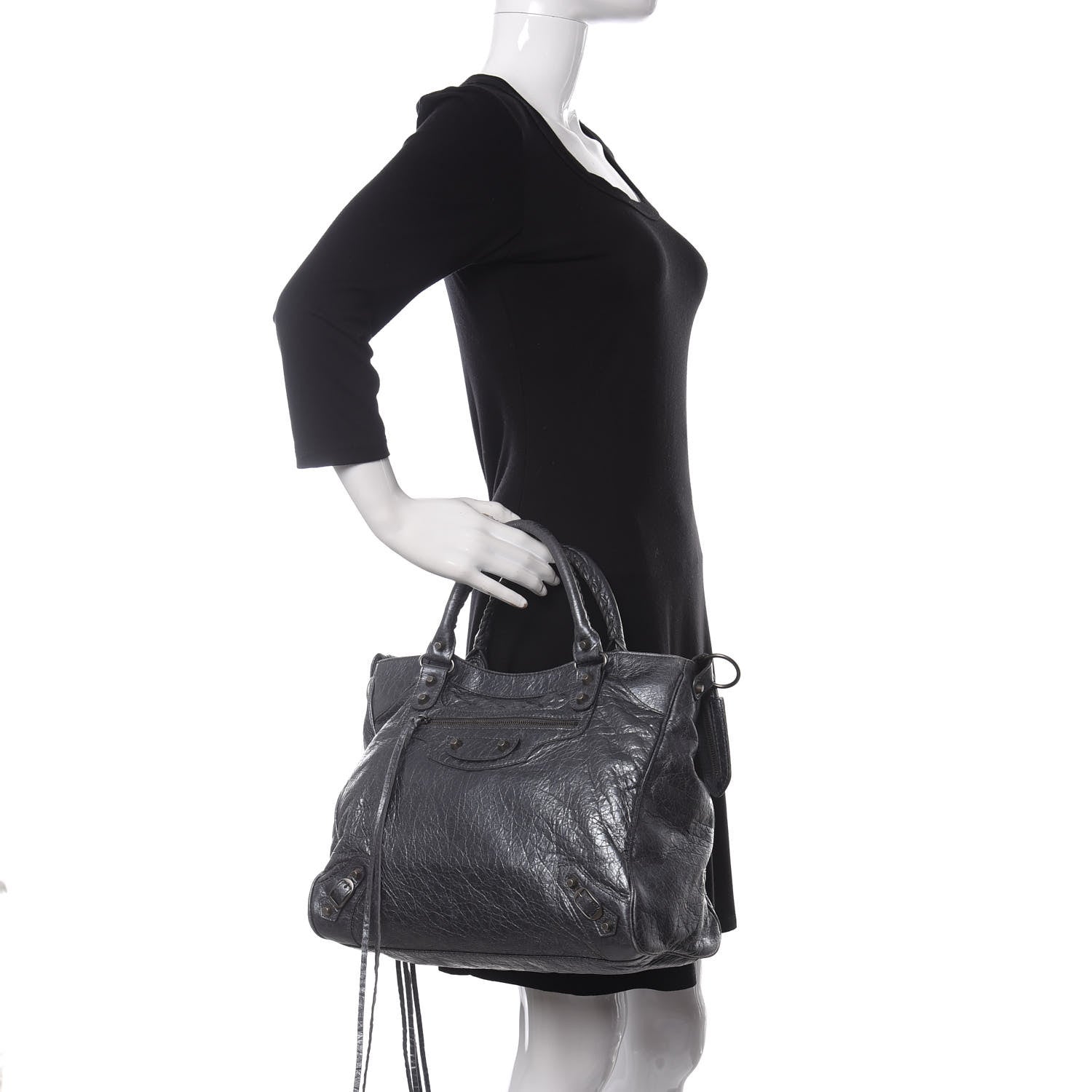 Balenciaga Metallic Agneau Classic Hardware Argent Fonce 2 of 10