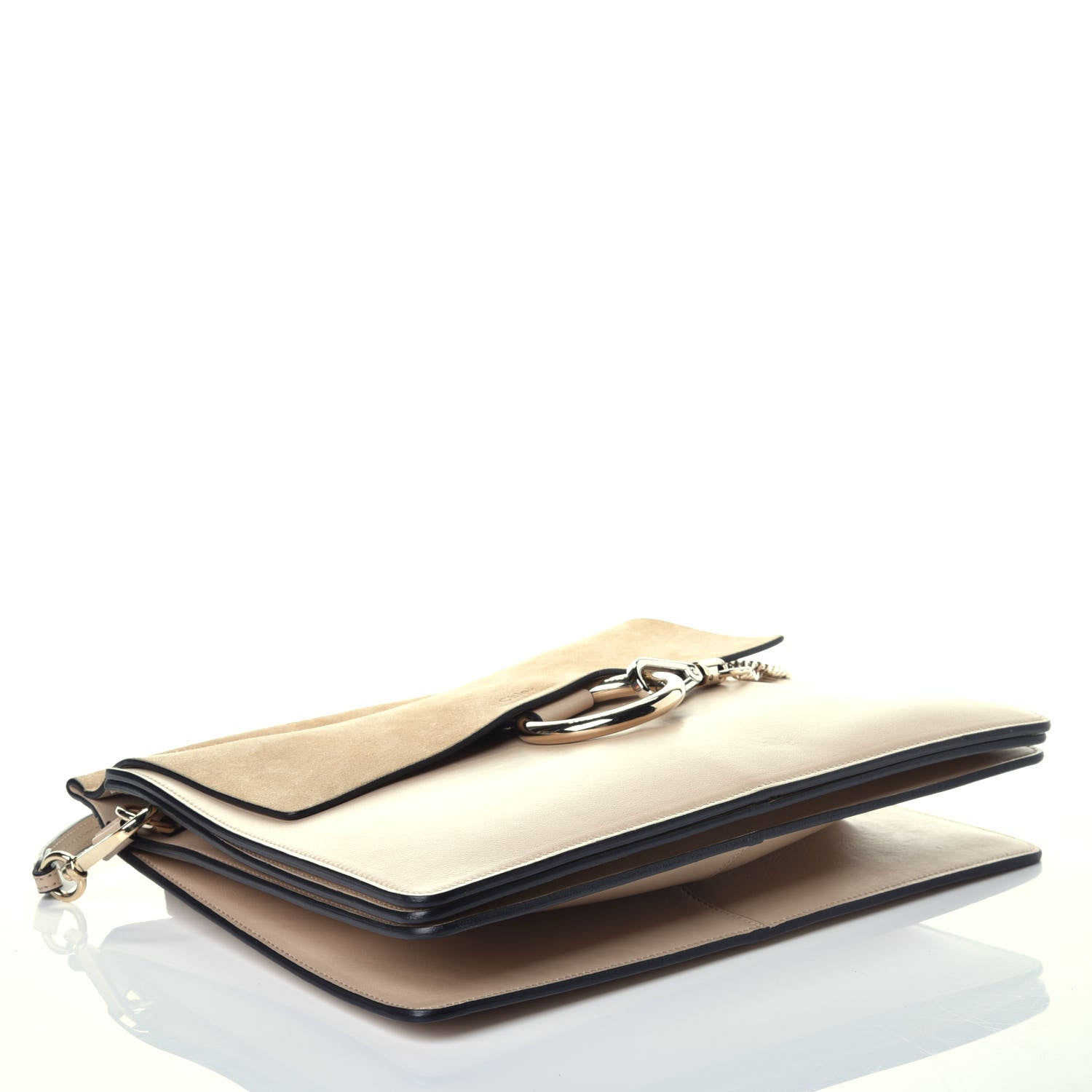 Chloe Suede Calfskin Medium Faye Shoulder Bag Pearl Beige 4 of 8