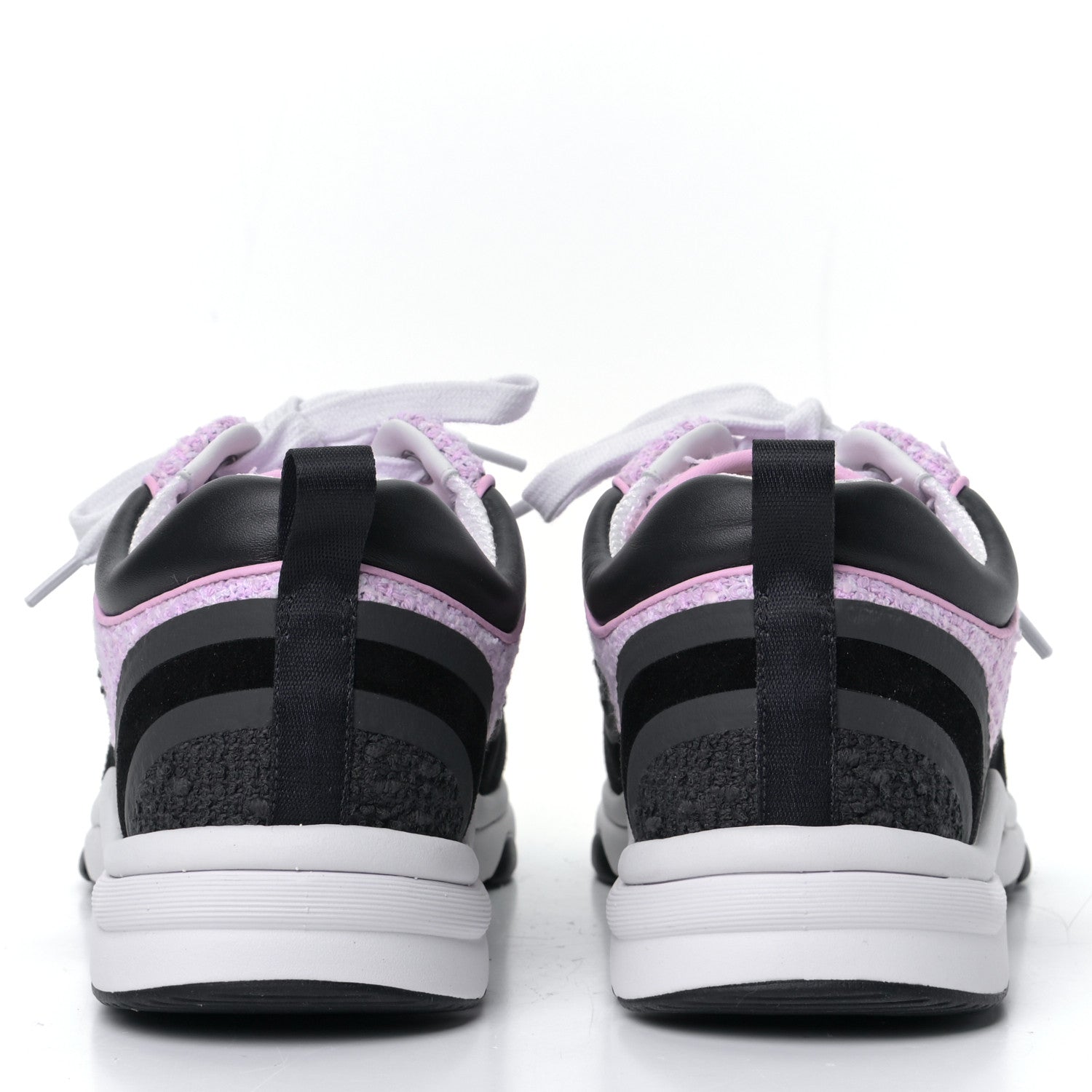 Chanel Tweed Suede Calfskin CC Sneakers 40 Gray Pink 8 of 17