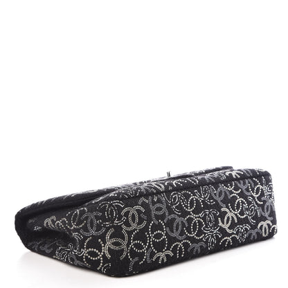 Chanel Tweed Strass Jumbo Pudong Flap Black 5 of 10