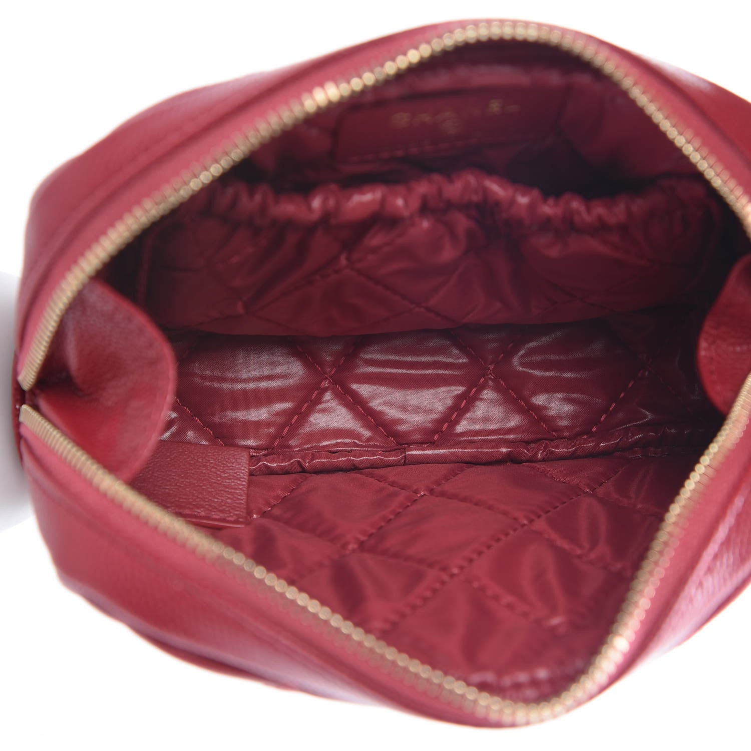 Chanel Caviar Quilted Small Curvy Pouch Cosmetic Case Dark Pink 5 of 10