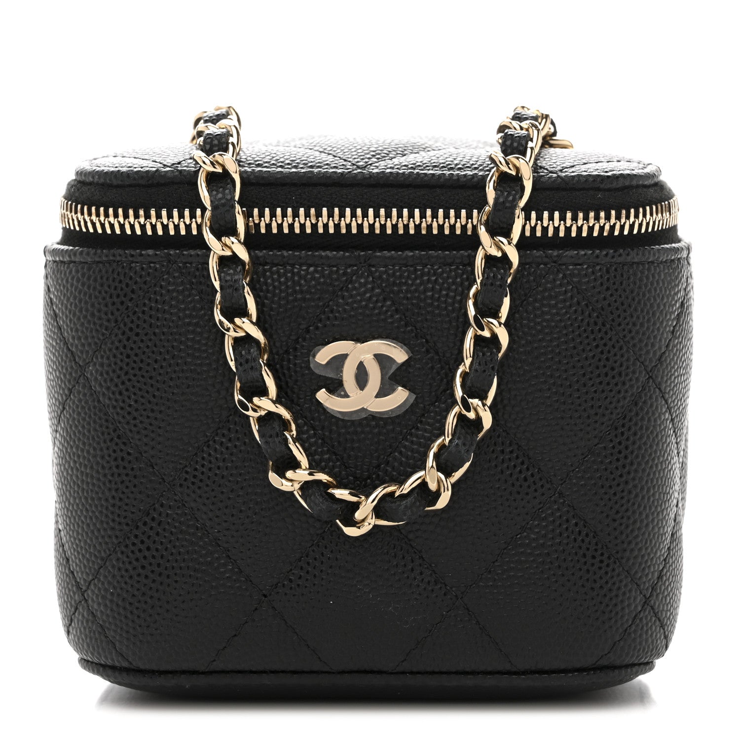 Chanel Caviar Quilted Mini Vanity Case With Chain Black 1 of 8