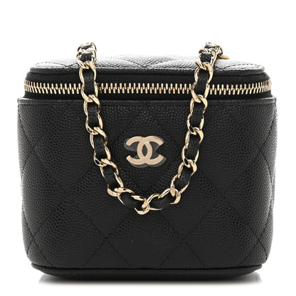 Chanel Caviar Quilted Mini Vanity Case With Chain Black 1 of 8
