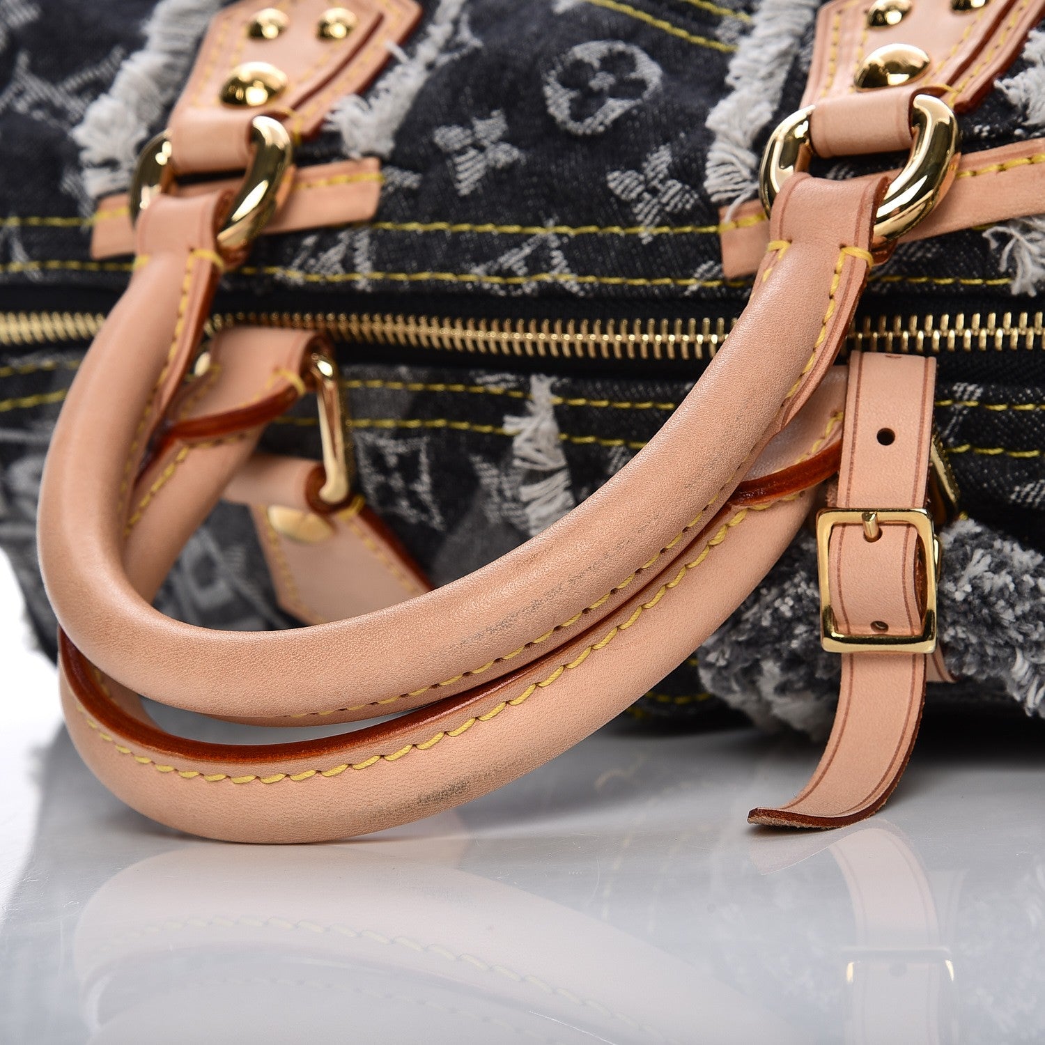 Louis Vuitton Denim Patchwork Speedy 30 Grey 8 of 9