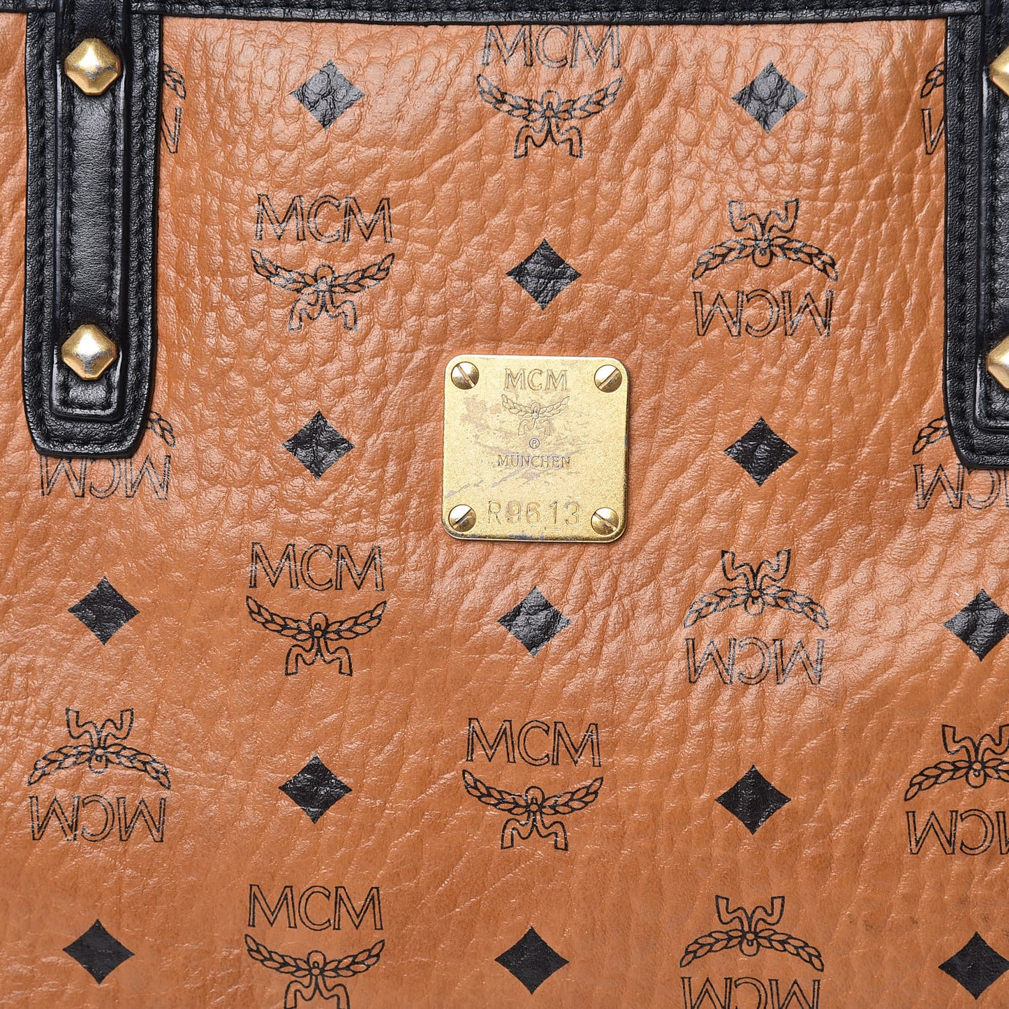Visetos Medium Anya Shopping Tote Cognac Black