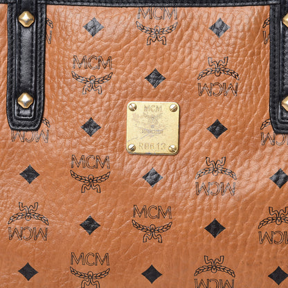 MCM Visetos Medium Anya Shopping Tote Cognac Black 19 of 37