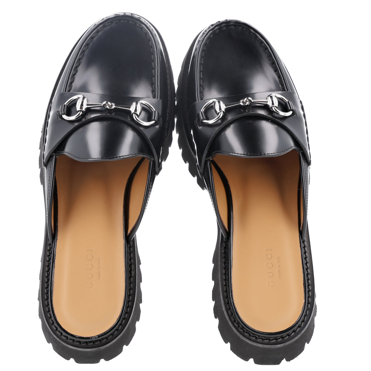 Gucci Magnum Calfskin Womens Horsebit Platform Mules 39.5 Black 2 of 8