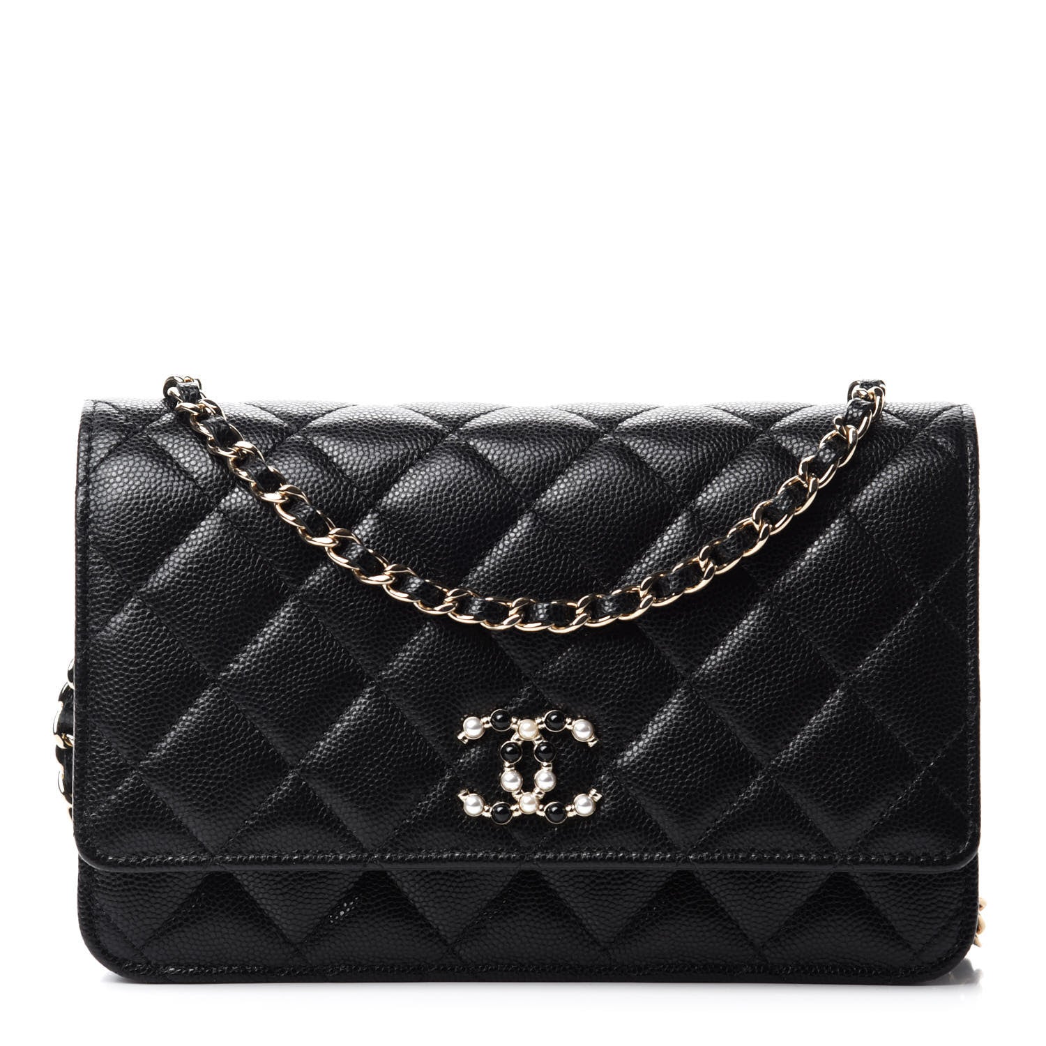Chanel Caviar Quilted Coco Candy Wallet On Chain WOC Black 1 of 12