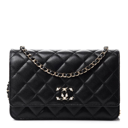 Chanel Caviar Quilted Coco Candy Wallet On Chain WOC Black 1 of 12