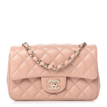 Chanel Lambskin Quilted Mini Rectangular Flap Beige 1 of 11